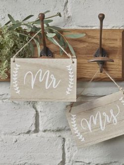 Mr And Mrs Wooden Chair Sign