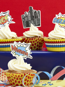 Cupcake Cápsulas y Etiquetas Pop Art