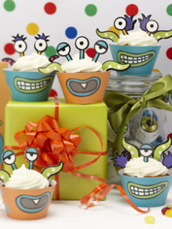 Monster Party Cupcake Toppers & Wraps Decorations