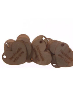 12 Set Wooden Heart Tag
