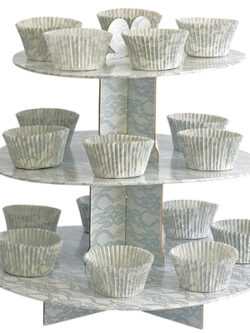 Cupcake Stand - 3 Tier - Silver Lace