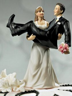 To Have and To Hold Bride Carrying Groom Cake Topper