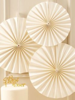 Ivory Circle Fan Pinwheel Decorations