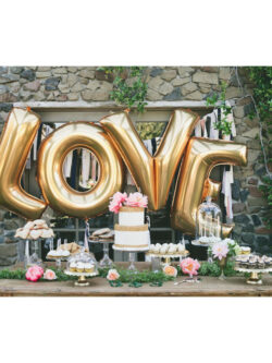LOVE Large Metalic Balloons Letters