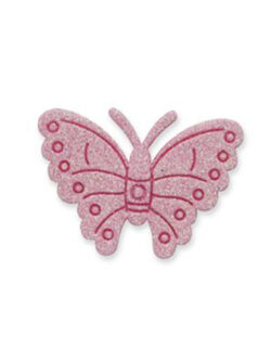 Set 12 Adhesivos de Mariposa Brillantina - Rosa