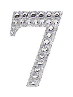 Sparkling Gemstone & Glitter Number 7 Sticker