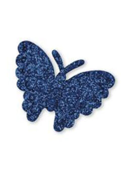 Set 12 Adhesivos de Mariposa Brillantina - Azul