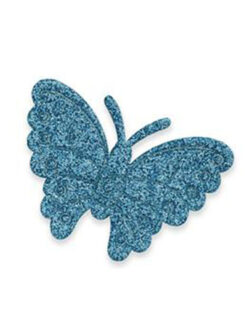 Set 12 Adhesivos de Mariposa Brillantina - Turquesa