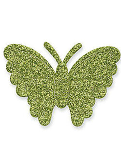 Set 12 Adhesivos de Mariposa Brillantina - Verde