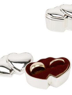 Silverplated Double Heart Wedding Ring Box