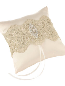 Vintage Gold Lace Ring Pillow