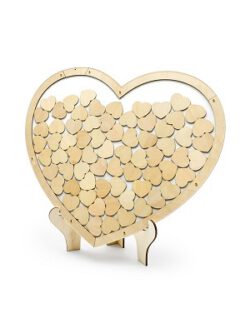 Wooden Heart Shaped Guest Book