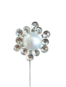 13 Pack of Metal Flower Pins with a Pearl
