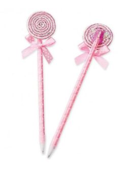 10 Pack Pink Lollipop Pens and Bow