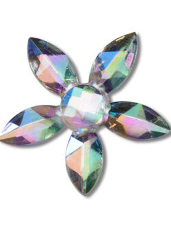 Set 24 Adhesivos Flor de Cristal - Plata