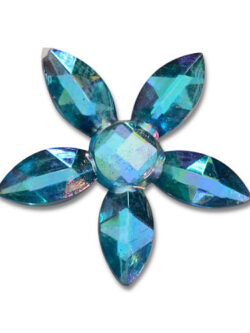 24 Set Self Adhesive Crystal Flower – Light Blue