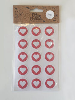 60 Set Round Red Heart Stickers