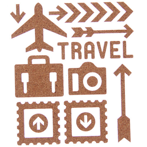 assorted travel cork shape stickers