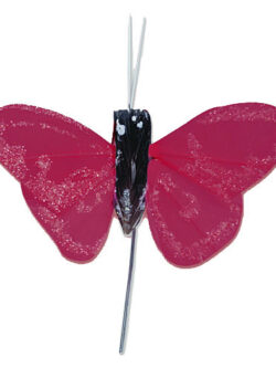 Mariposa Decorativa Brillo x 12 - Fucsia