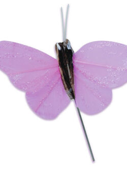 Mariposa Decorativa Brillo x 12 - Rosa