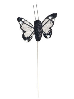 Mariposa Decorativa Organza x 24 - Negro