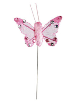 Mariposa Decorativa Organza x 24 - Rosa