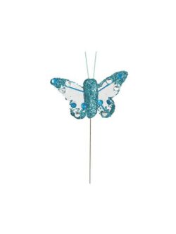 Mariposa Decorativa Organza x 24 - Turquesa