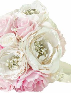 Lillian Rose Shabby Rose Foam and Pearls Bouquet