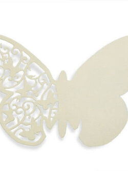 White Laser Cut Butterfly Place Cards