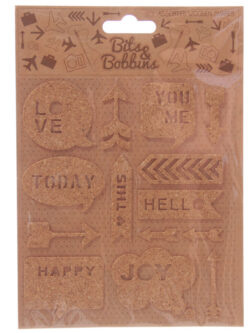 Love Cork Shape Stickers