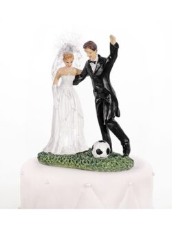 football wedding couple - cake topper