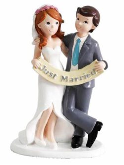 Just married wedding couple - cake topper